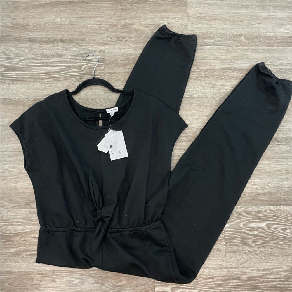Love, Fire Black Jumpsuit Girl sz XL Cotton NEW